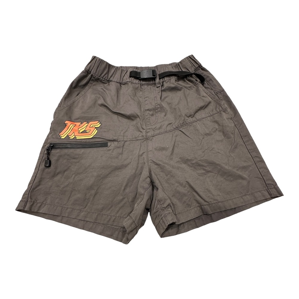 Tyakasha Utility Shorts Mens Medium Gray TKS Graphic Gorpcore Webbed Belt